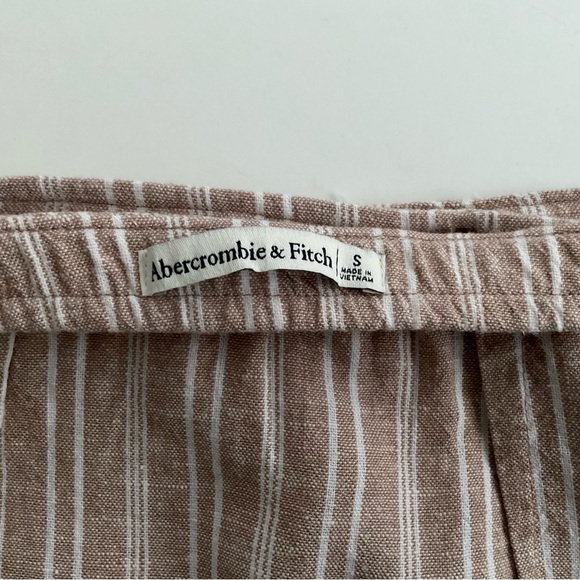 Abercrombie & Fitch Wrap Skirt Sz S Brown Striped Mini Ruffle Romantic Y2K 90s - Picture 3 of 10
